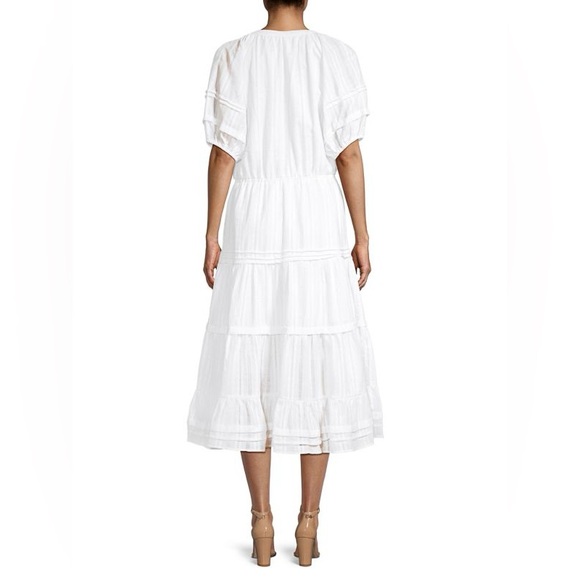 Betsey Johnson Ivory Tiered Midi Dress - Picture 2 of 4